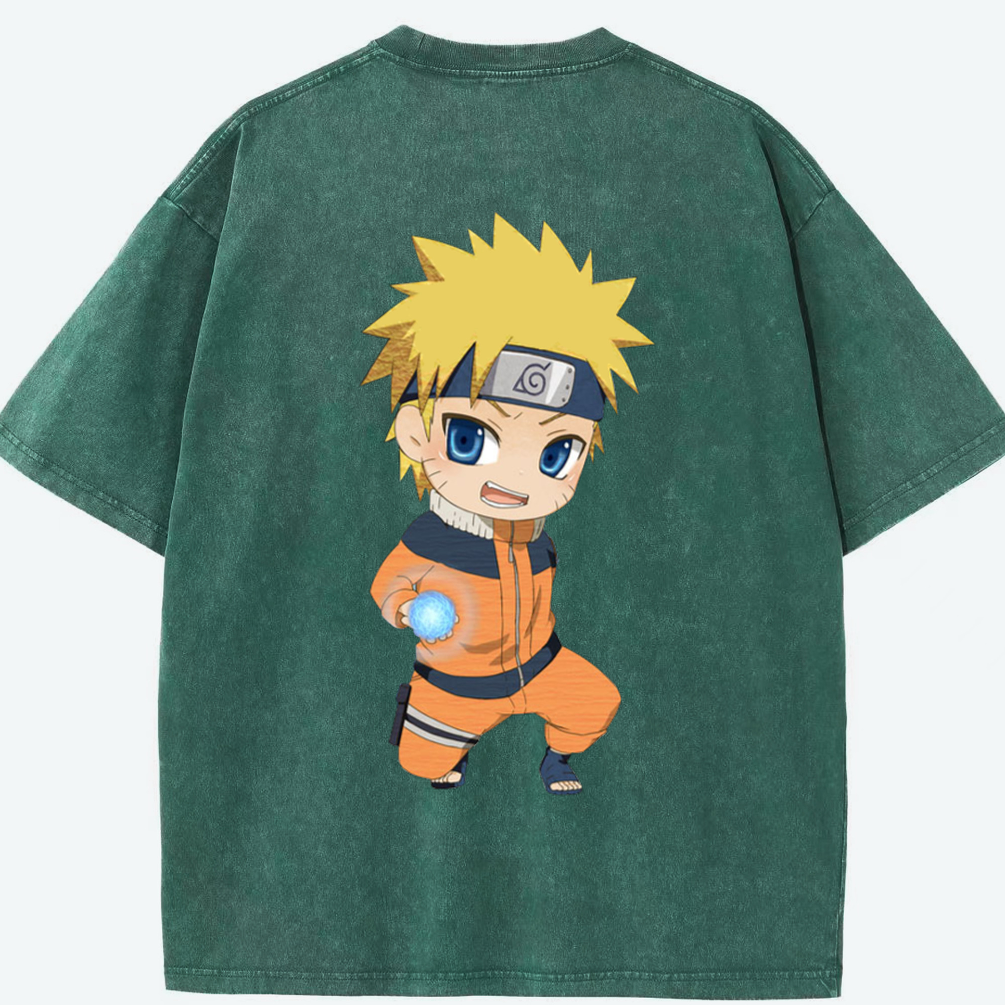 （画像用） NARUTO -ナルト- うずまき ナルト Uzumaki Naruto 綿100% ヴィンテージ風 半袖Tシャツ（背面プリント）